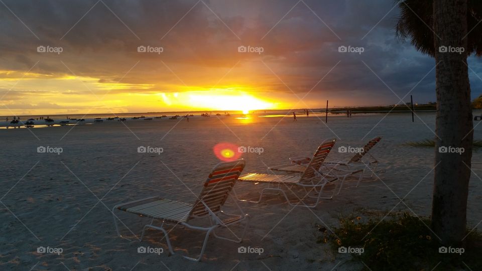 sunset on fort Myers beach