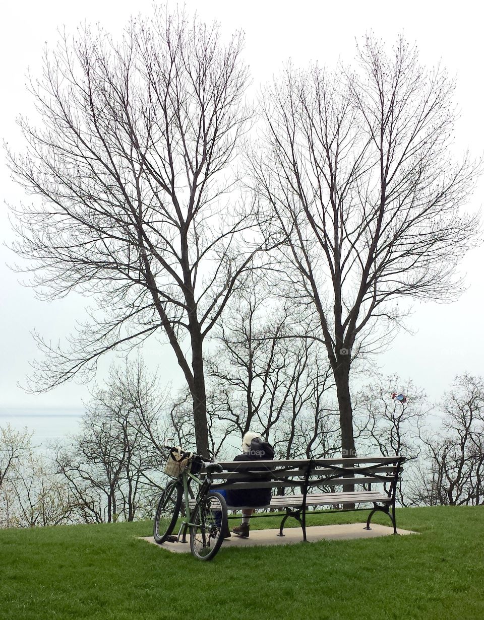 Nature . Woman and Bike