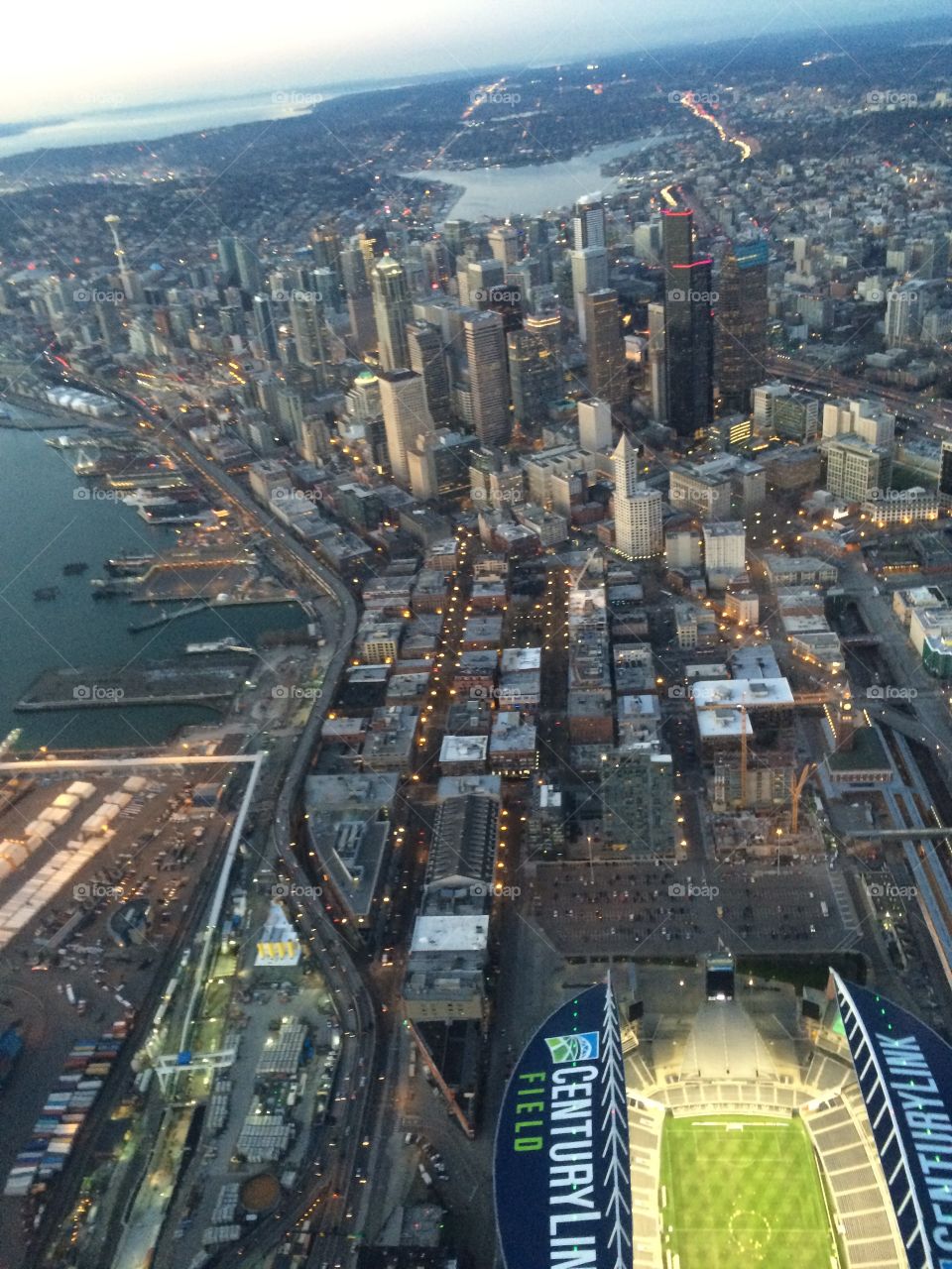 Downtown Seattle from the sky 