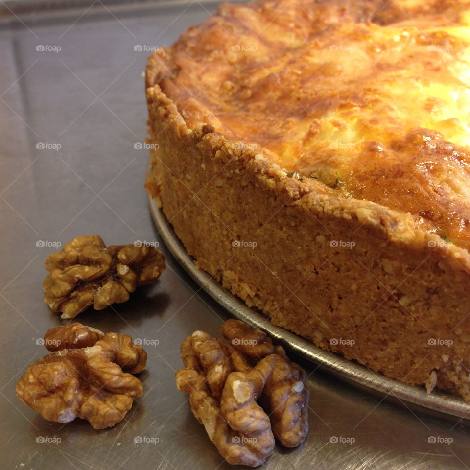 Spinach and chevre pie. Healthy lchf pie