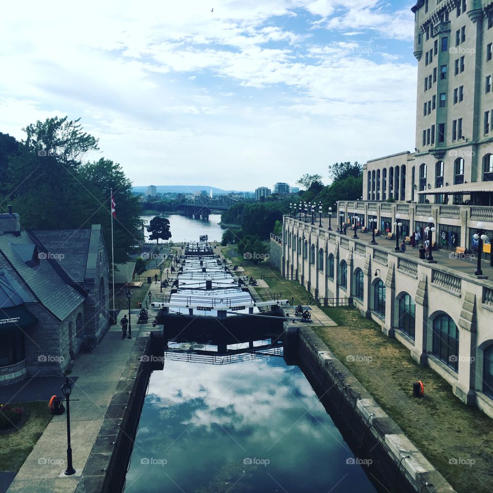 Rideau Canal in downtown Ottawa, Ontario, Canada