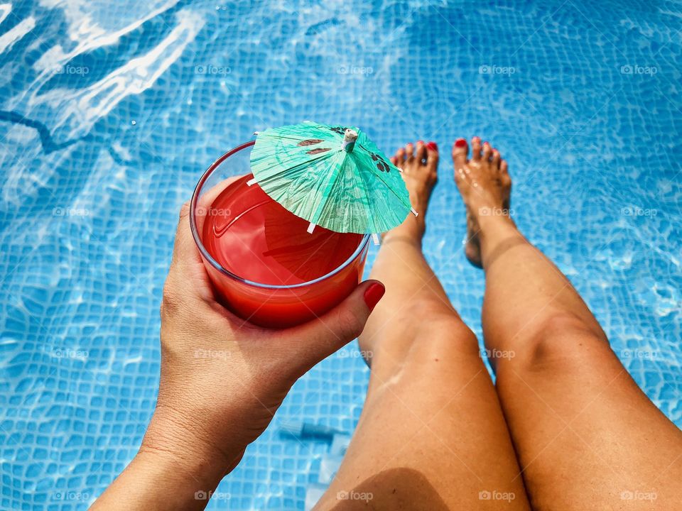 Relaxing at the pool