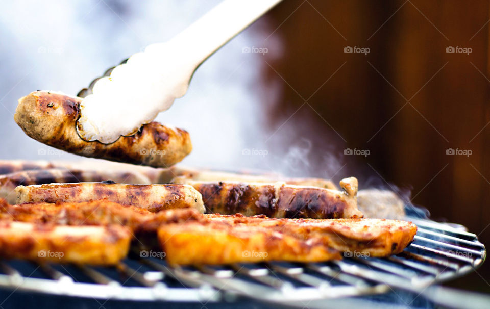 Sausage on barbecue