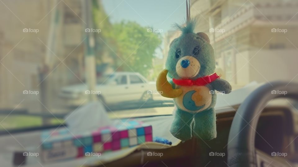 Teddy 🐻 . in my friend's car