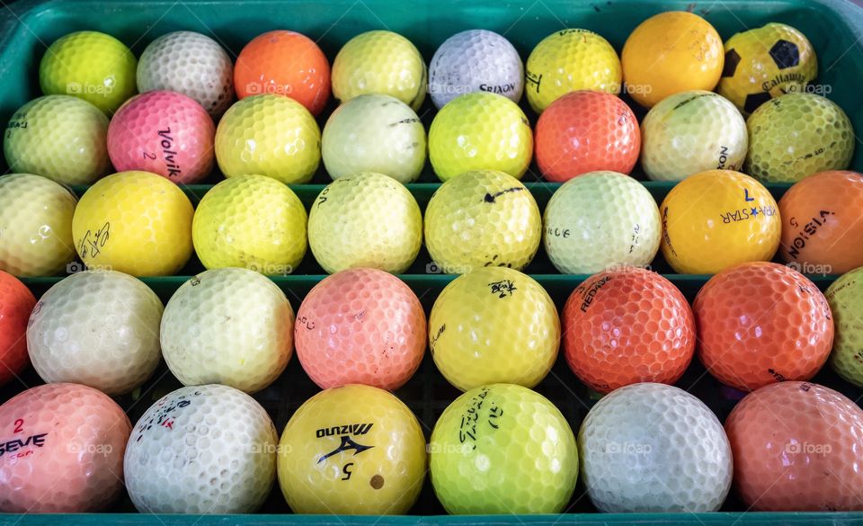 Colorful Golf in tray