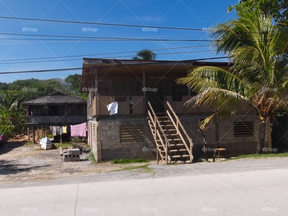 Picture from moving car traveling in Roatan Honduras  