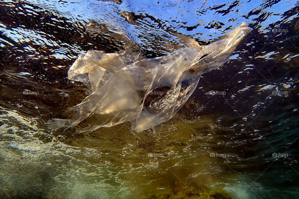 underwater plastic bag