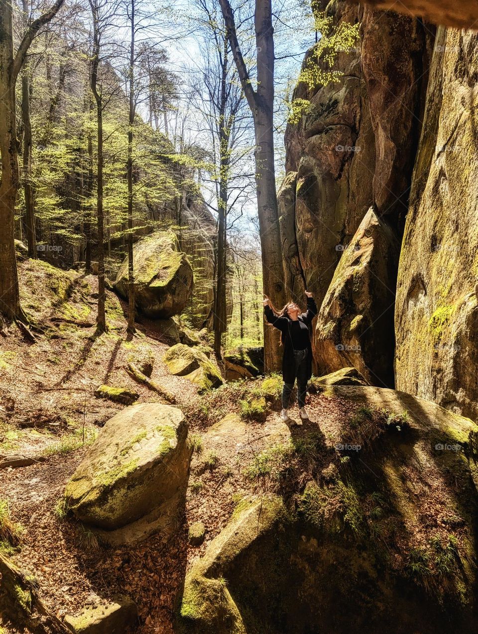 Meditation between rocks