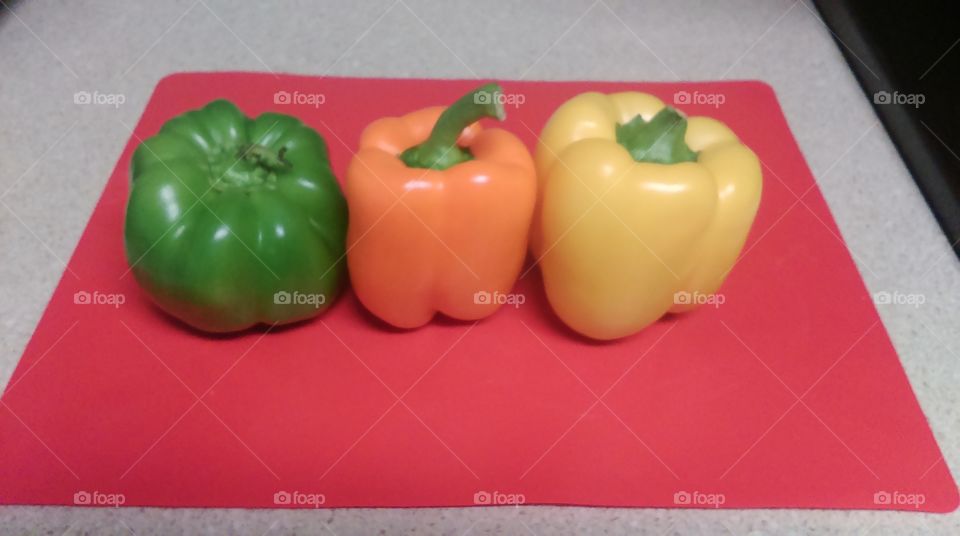 Row of peppers