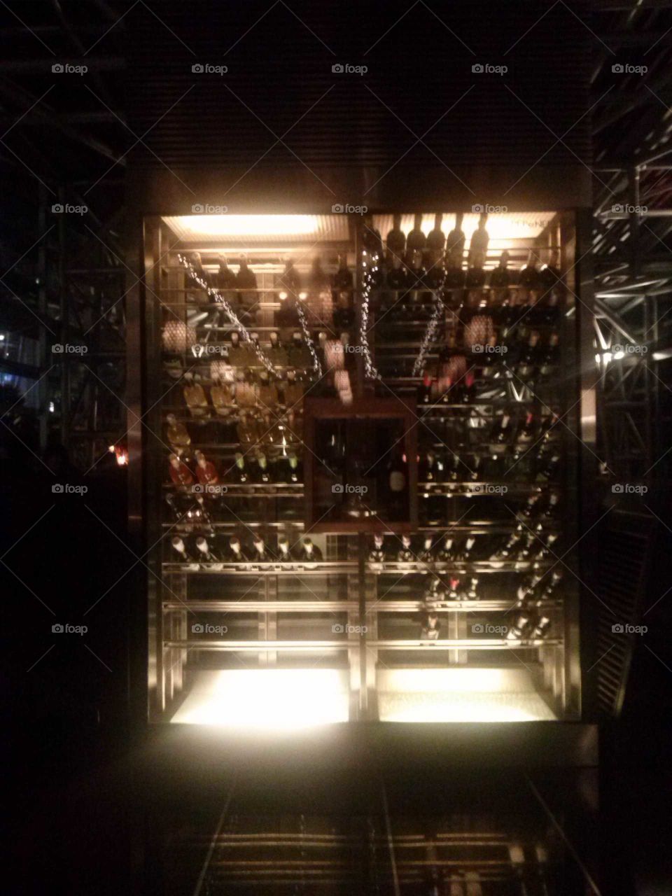 Wine cellar with lightings inside