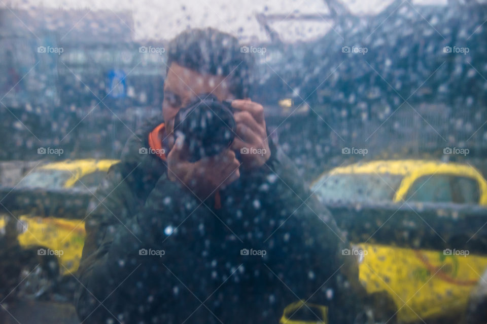 Rain ☔️ selfie whit rain and mirror...