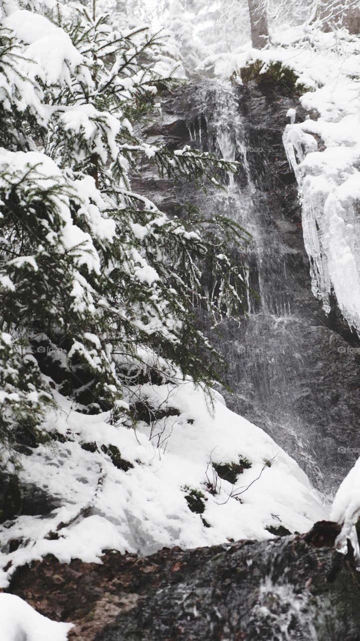 winter waterfall