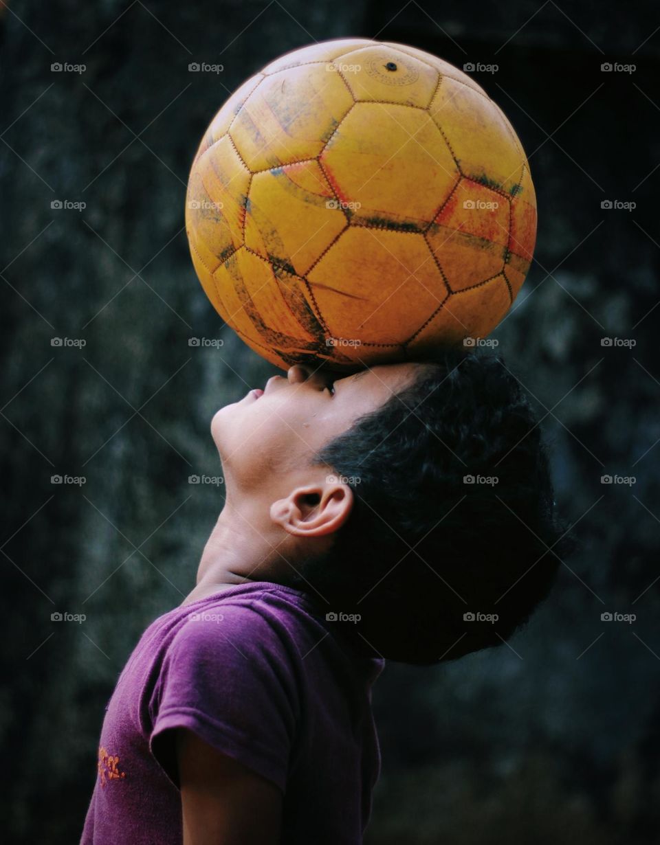 portrait of football lover