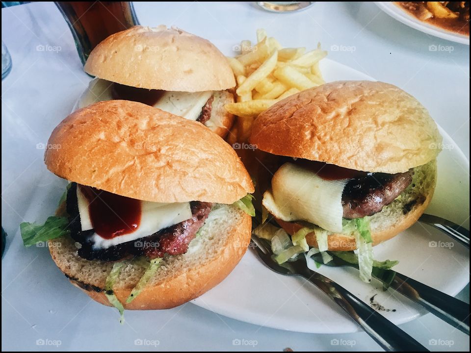Burgers in the bar