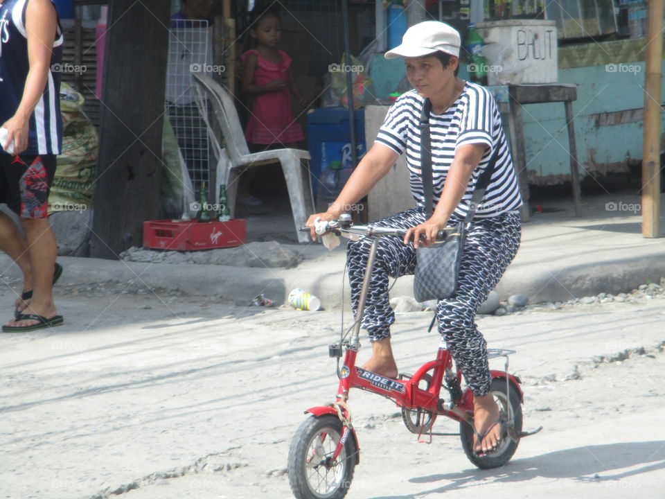 mother on bike