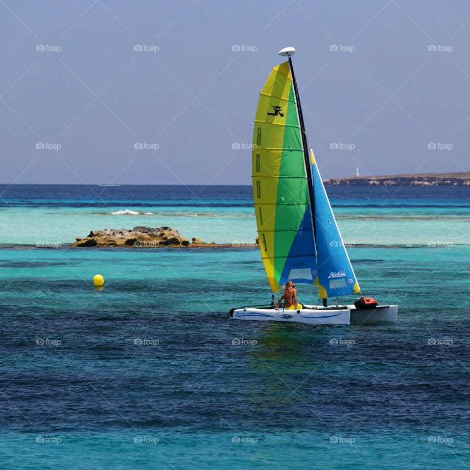 sailing home. sailing Formentera