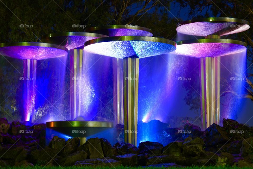 Water Fountain by purple light