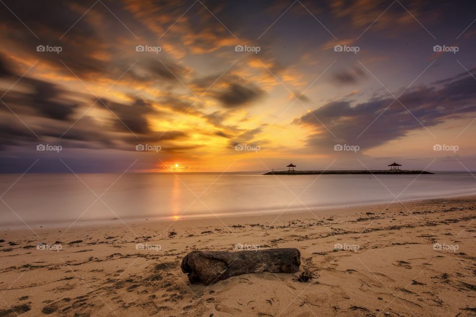sunrise at sanur beach bali indonesia