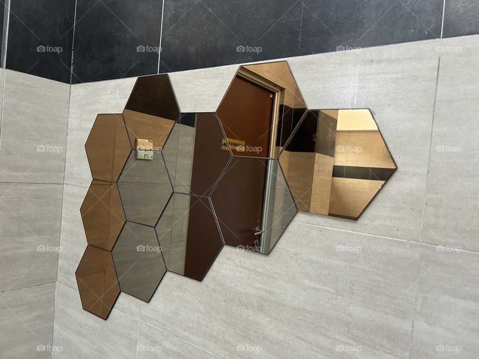 Gaimety Acrylic Hexagan Mirror 