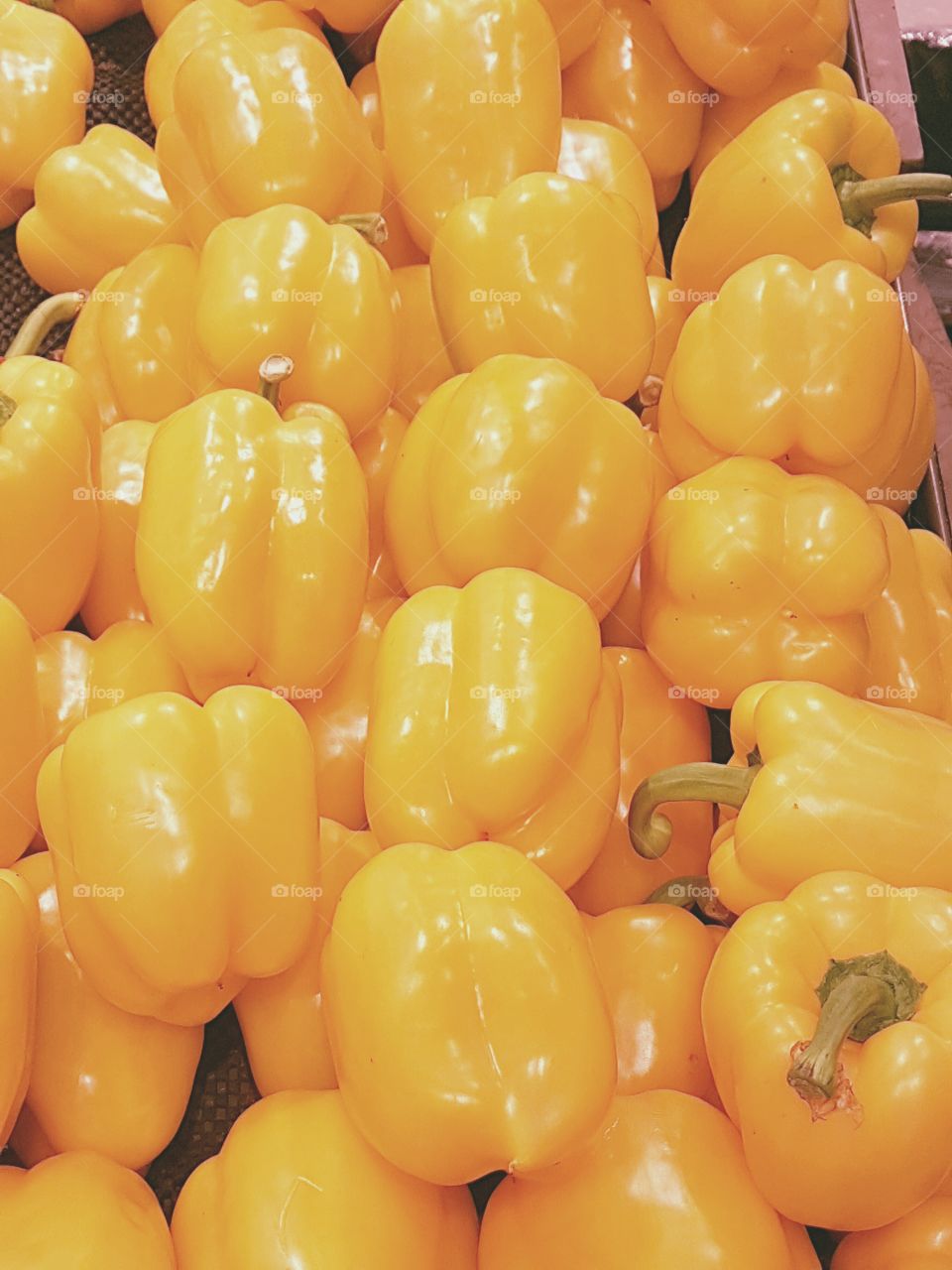 yellow  capsicum at the supermarket