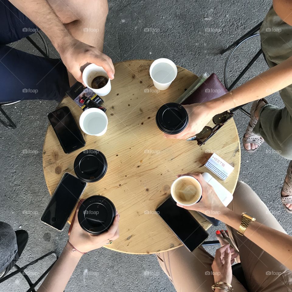 Round table of coffee