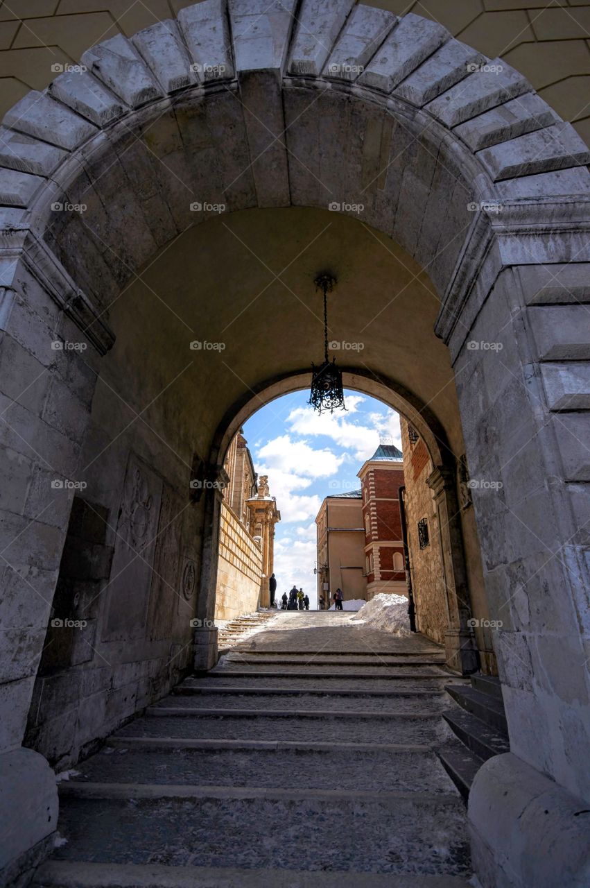 Through the archway