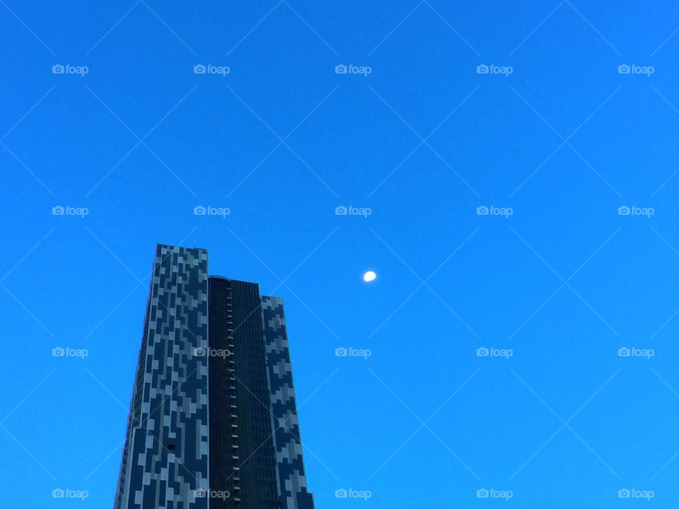 Building and moon