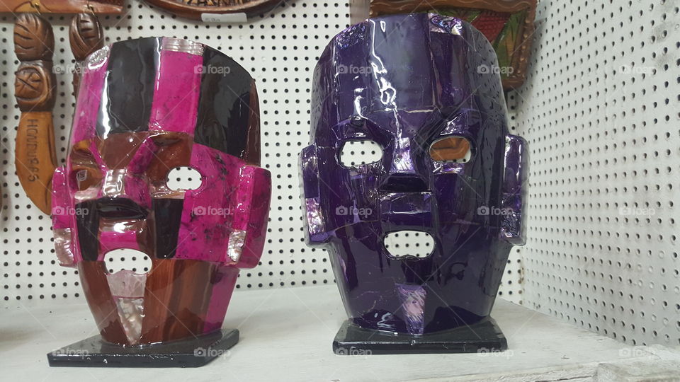 Máscaras de obsidiana, Mercado Guamilito, San Pedro Sula, Honduras