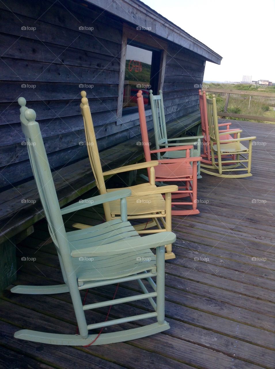 Rocking Chairs . Photo taken at Myrtle beach state park...