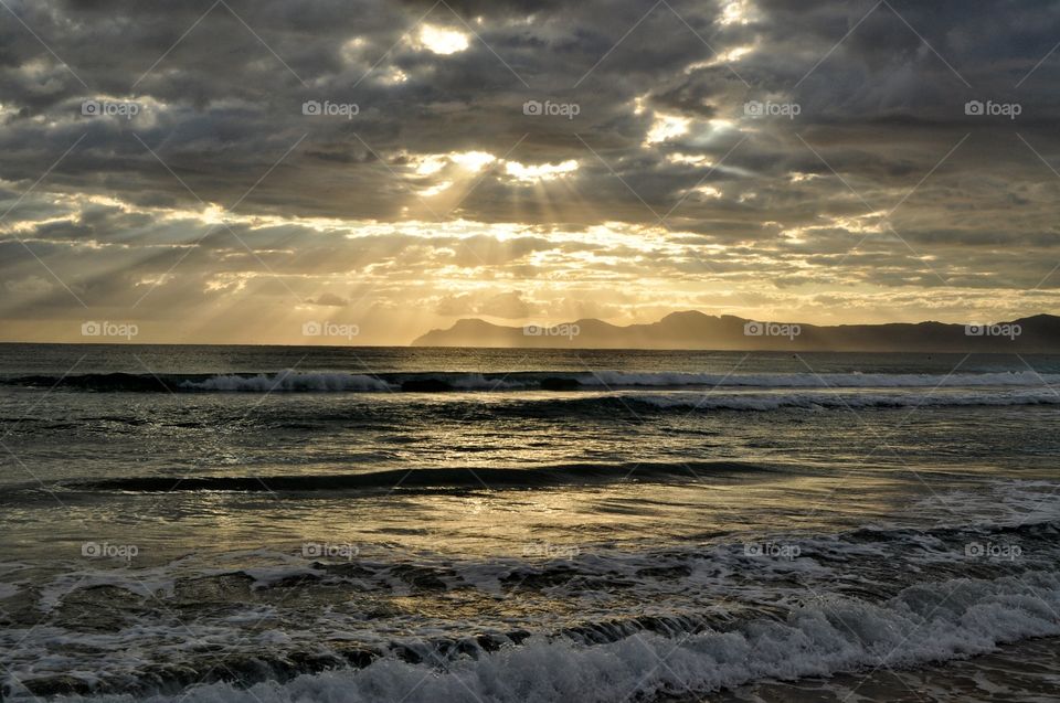 Water, Sunset, Storm, Beach, Sea