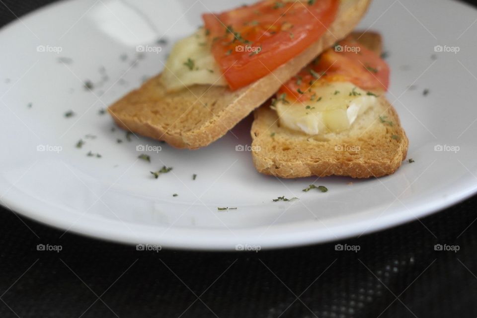 Tomato and Brie on toast 
