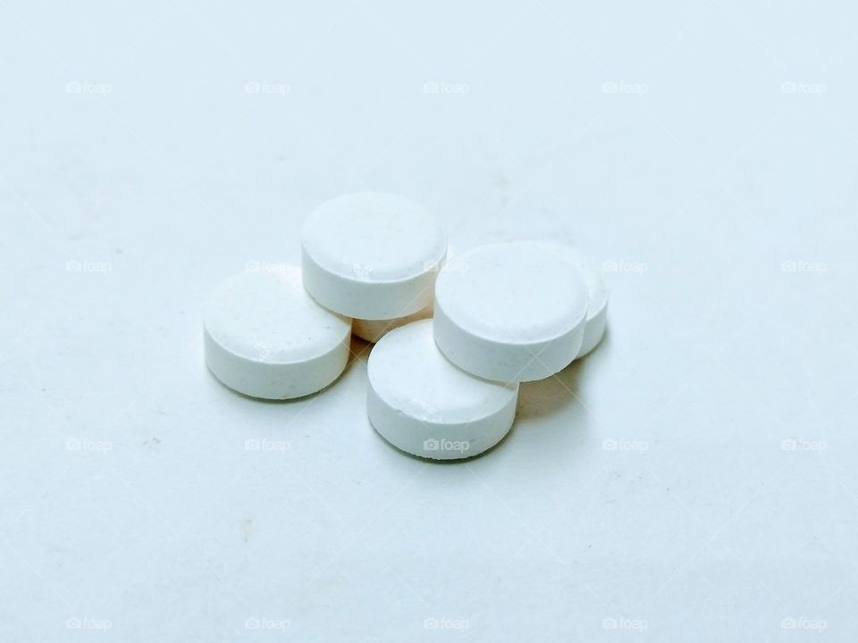 A picture of medicines on white background