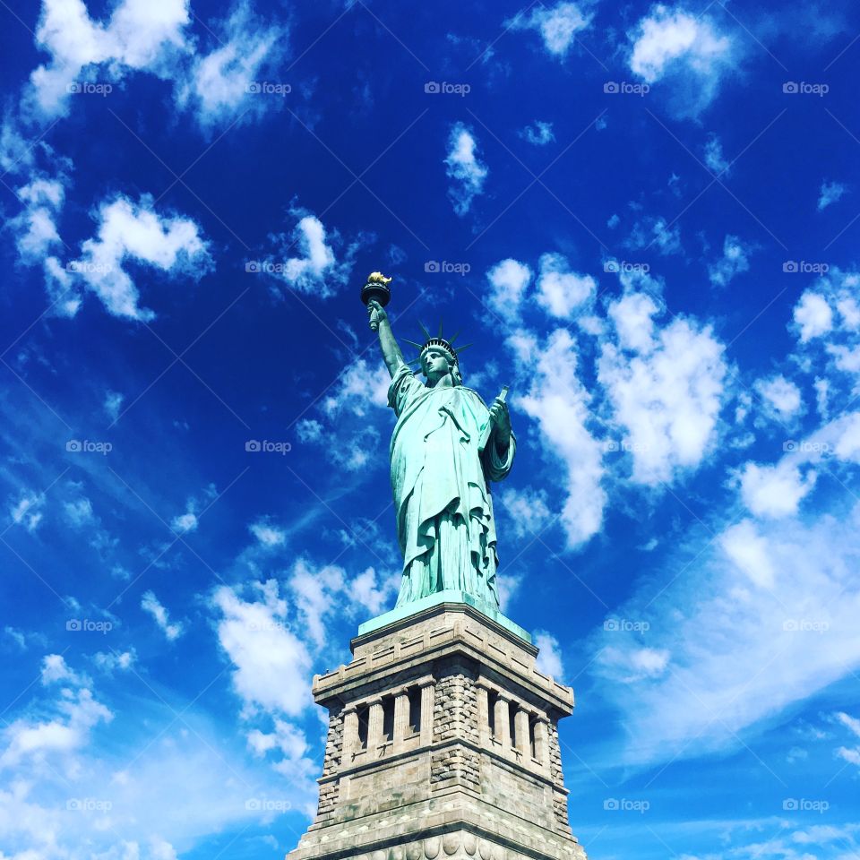 Statue of Liberty, freedom, beautiful blue sky New York