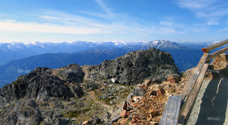 Beautiful view from viewpoint on Whistler, British Columbia, Canada
