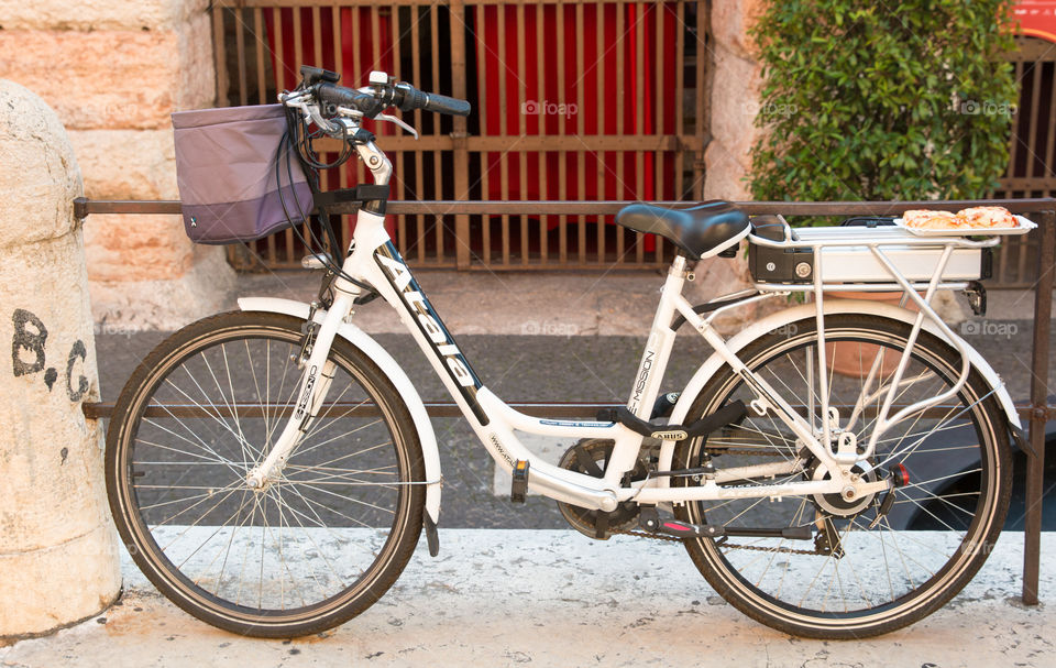 Parked Bicyle In The City
