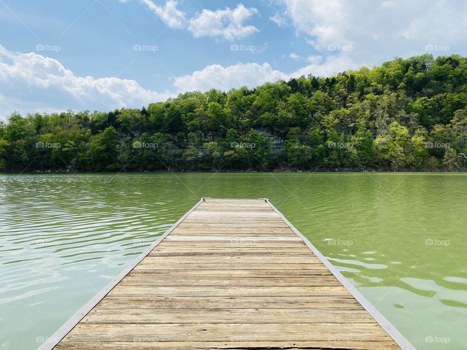 Beautiful spring day sitting on the dock 