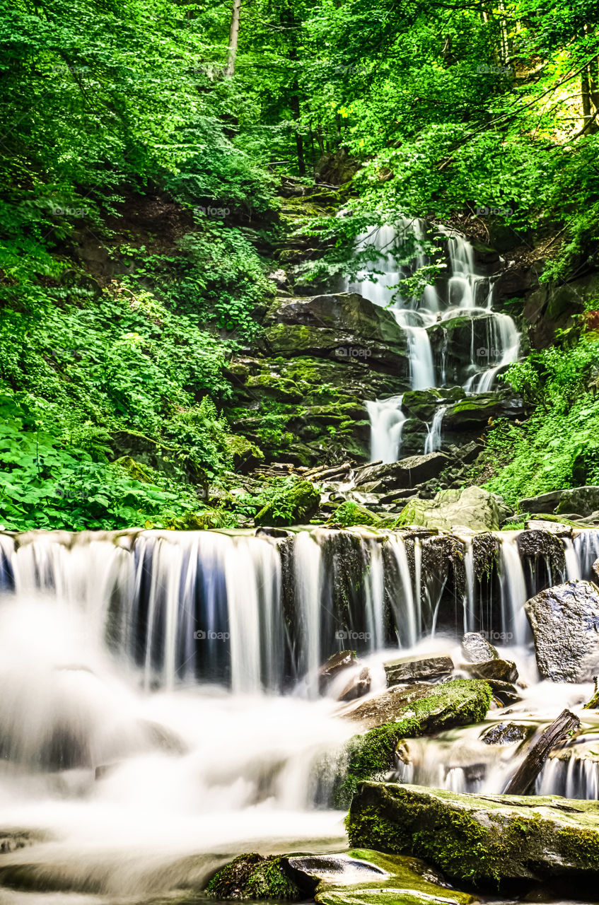 Shypit waterfall in the Carpathian mountains