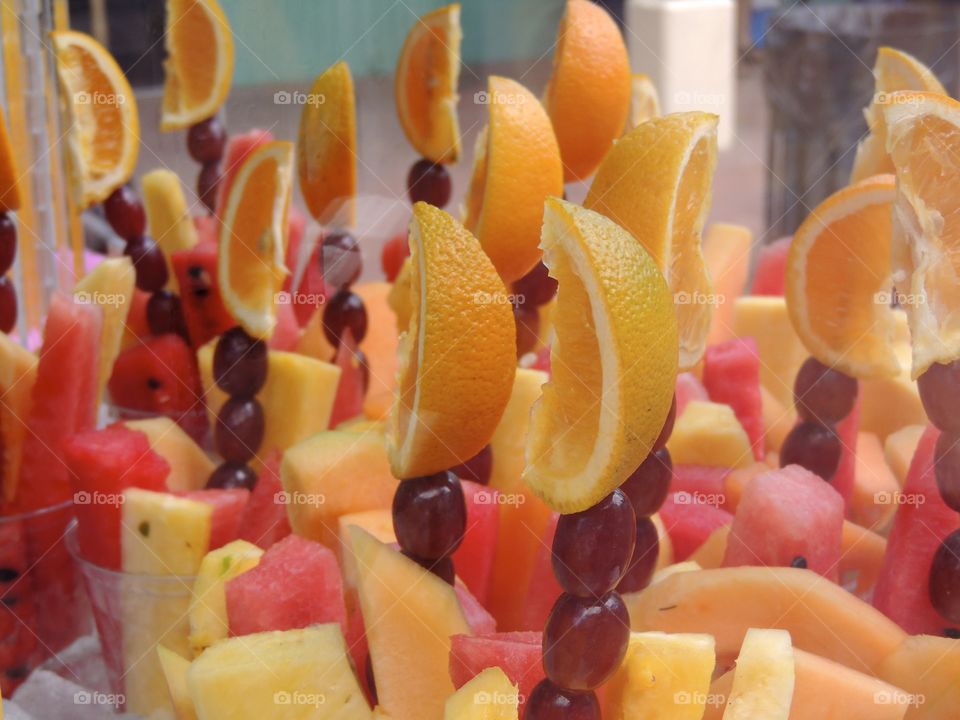 Fruit on a stick. Various fruit on a stick