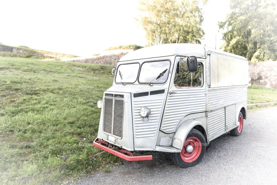 Old car in vintage mood parked outdoors 