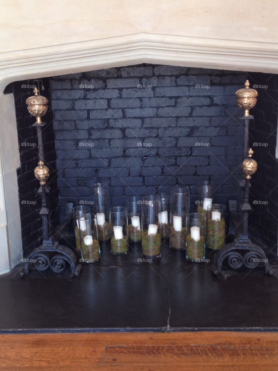 Hurricane vase fireplace