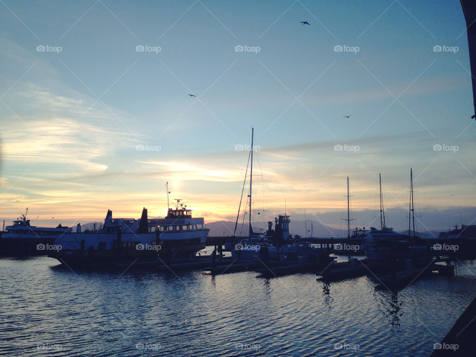 BOAT IN SUNSET