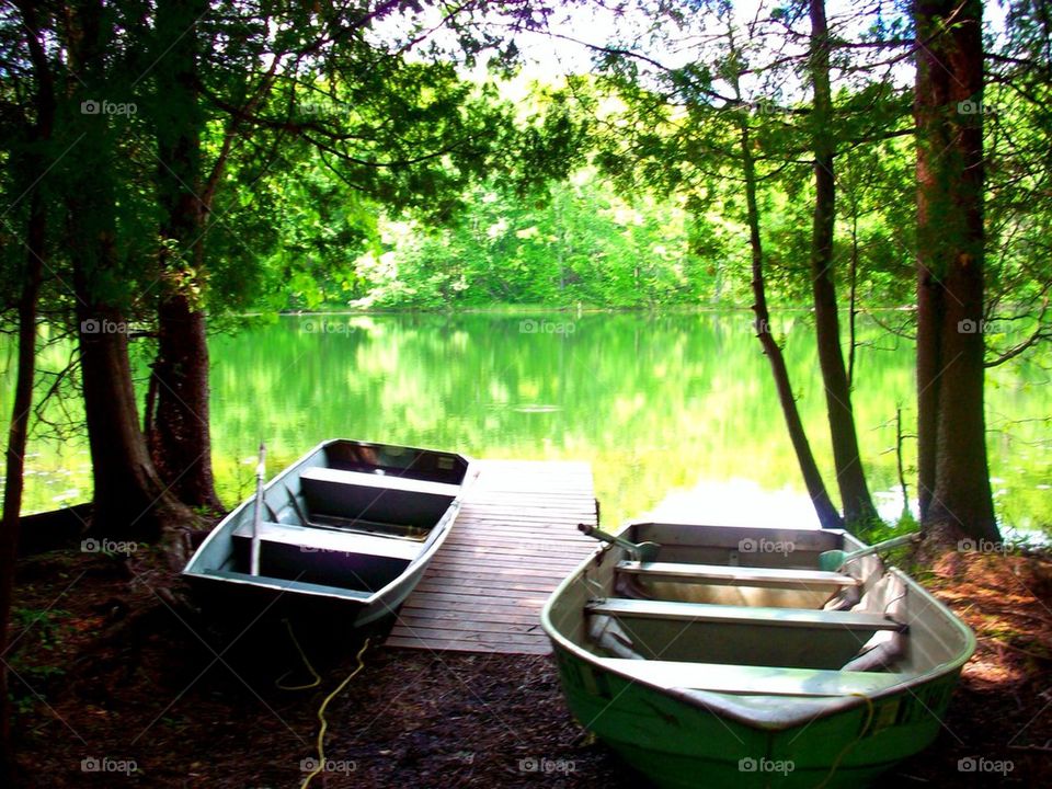 Row Boats on a Lake