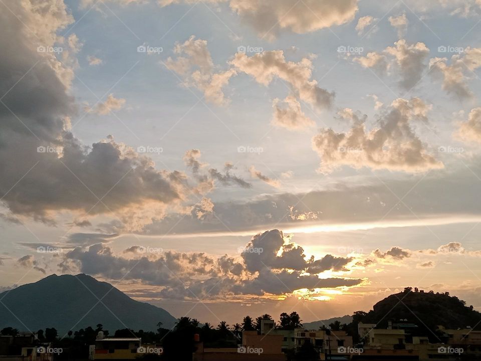 *Ravarma* Beautiful evening, Art of clouds, Different design, Multi colors