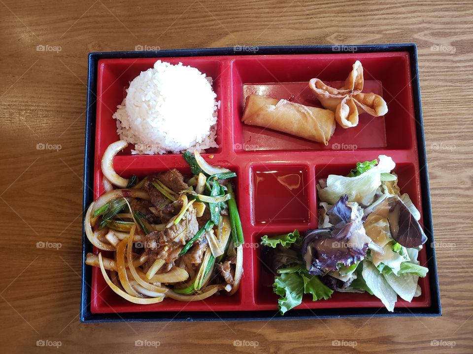 Mongolian beef Bento box.   mmm
