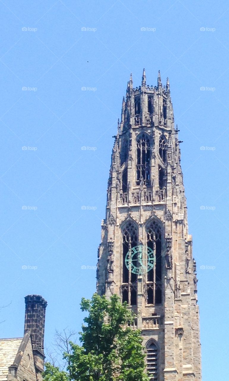 Low angle view of yale university