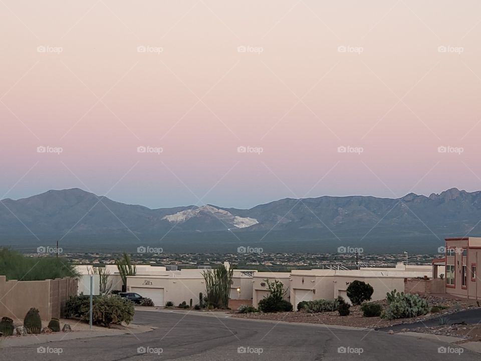 sunset view of the mountains