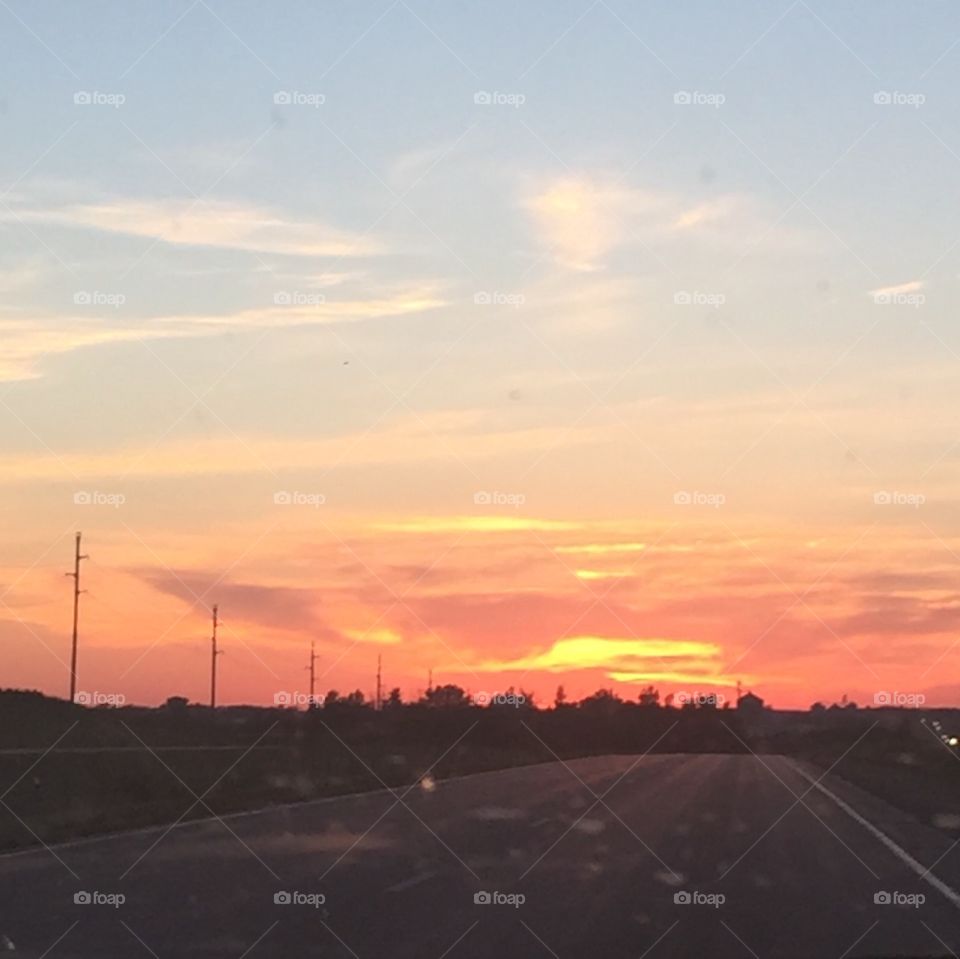 Sunset, Landscape, Road, Light, Evening