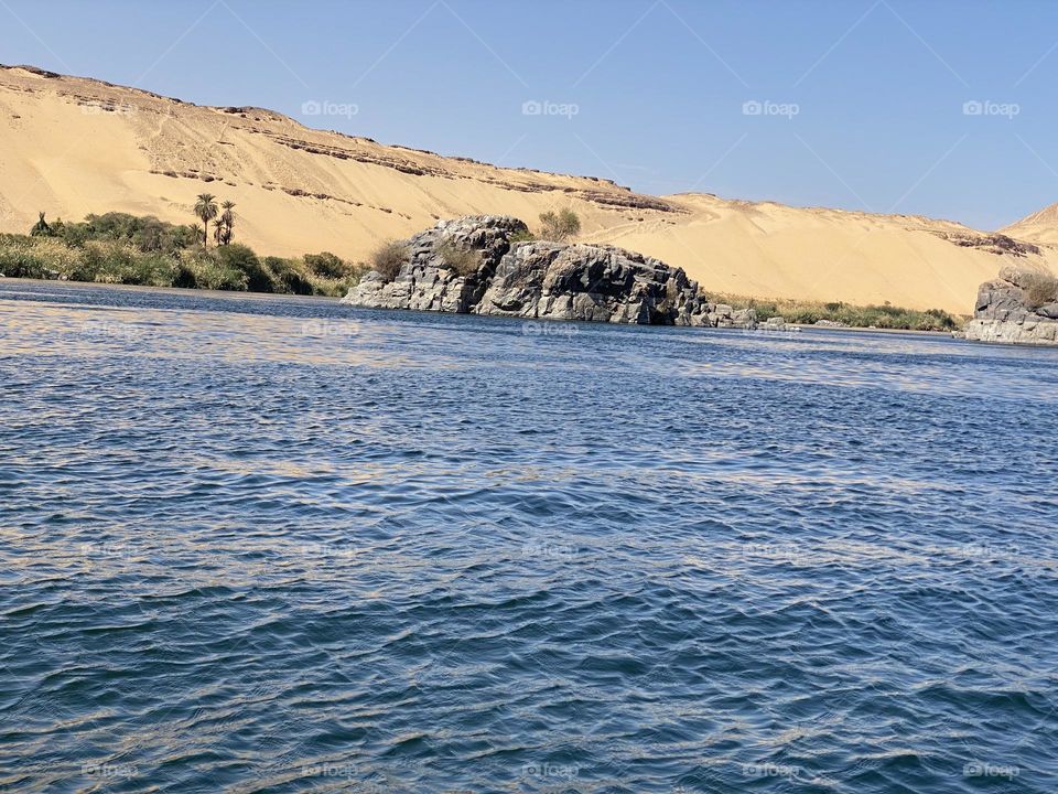 Mountain next to the Nile River 