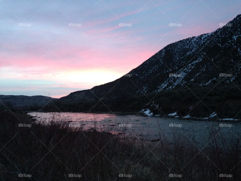 Sunrise on the Eagle River. Sunrise on the Eagle River in Gypsum Colorado 