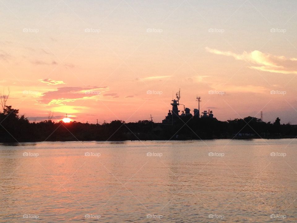 Sunset over the harbor 